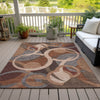 Piper Looms Chantille Geometric ACN2167 Burgundy Machine Washable Area Rug Outdoor Lifestyle Image Feature