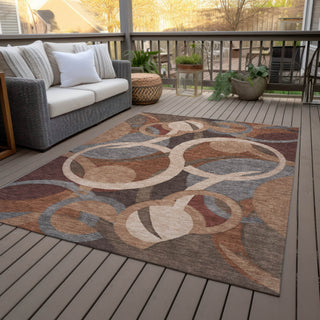 Piper Looms Chantille Geometric ACN2167 Burgundy Machine Washable Area Rug Outdoor Lifestyle Image Feature