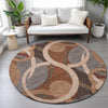 Piper Looms Chantille Geometric ACN2167 Burgundy Machine Washable Area Rug Round Lifestyle Image Feature
