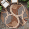 Piper Looms Chantille Geometric ACN2167 Burgundy Machine Washable Area Rug Round Outdoor Lifestyle Image Feature