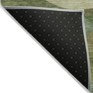 Piper Looms Chantille Geometric ACN2167 Green Machine Washable Area Rug Backing Image