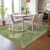 Piper Looms Chantille Geometric ACN2167 Green Machine Washable Area Rug Lifestyle Image Feature