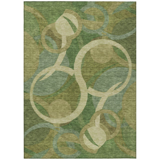 Piper Looms Chantille Geometric ACN2167 Green Machine Washable Area Rug main image