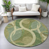 Piper Looms Chantille Geometric ACN2167 Green Machine Washable Area Rug Round Lifestyle Image Feature