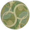 Piper Looms Chantille Geometric ACN2167 Green Machine Washable Area Rug Round Main Image