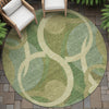 Piper Looms Chantille Geometric ACN2167 Green Machine Washable Area Rug Round Outdoor Lifestyle Image Feature