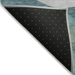 Piper Looms Chantille Geometric ACN2167 Teal Machine Washable Area Rug Backing Image
