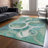 Piper Looms Chantille Geometric ACN2167 Teal Machine Washable Area Rug Lifestyle Image Feature