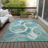 Piper Looms Chantille Geometric ACN2167 Teal Machine Washable Area Rug Outdoor Lifestyle Image Feature