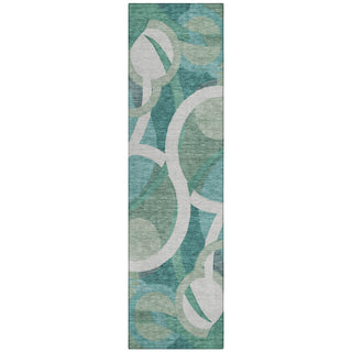Piper Looms Chantille Geometric ACN2167 Teal Machine Washable Area Rug Runner Main Image