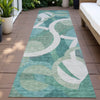 Piper Looms Chantille Geometric ACN2167 Teal Machine Washable Area Rug Runner Outdoor Lifestyle Image Feature