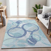 Piper Looms Chantille Geometric ACN2168 Blue Machine Washable Area Rug Lifestyle Image Feature