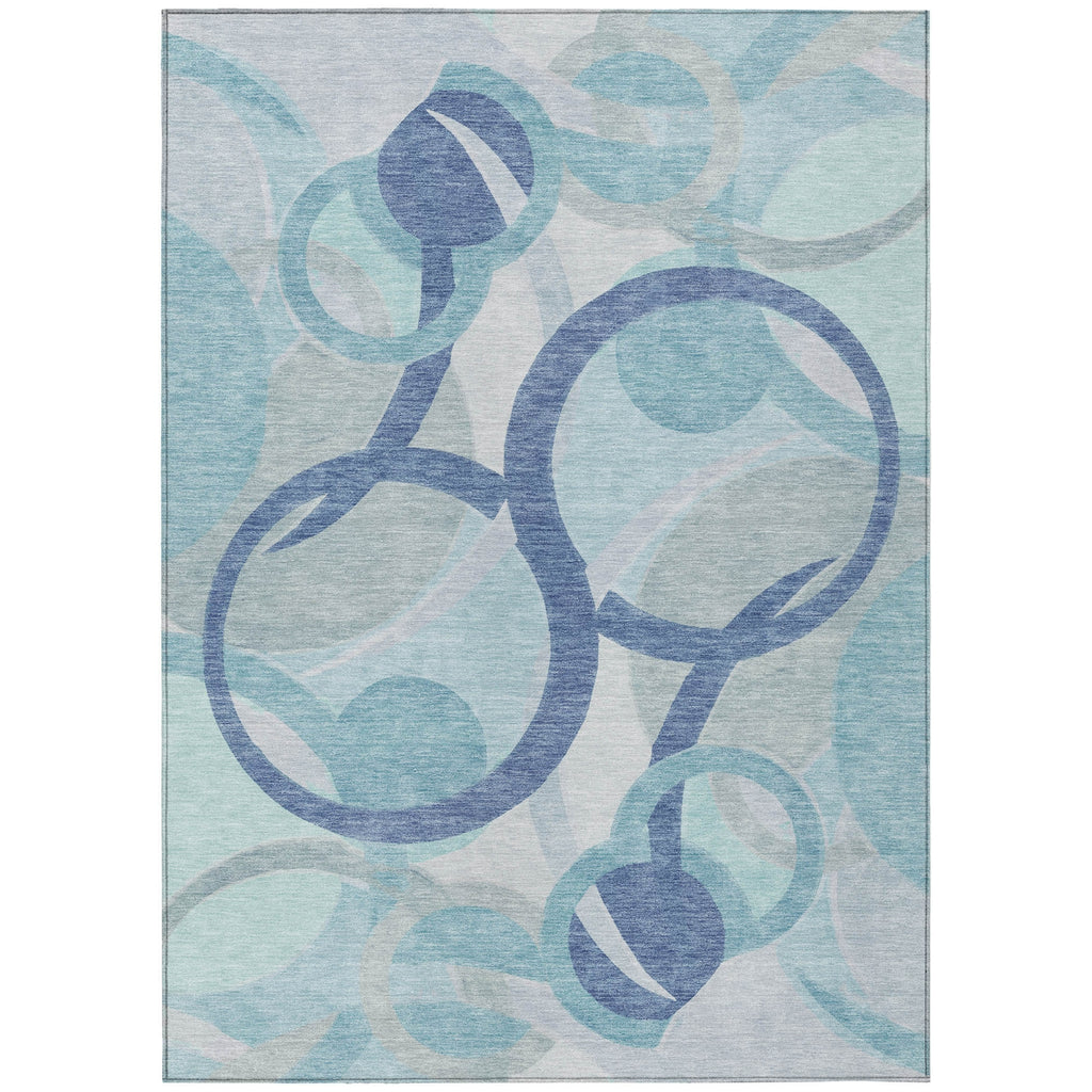 Piper Looms Chantille Geometric ACN2168 Blue Machine Washable Area Rug main image