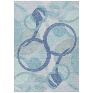 Piper Looms Chantille Geometric ACN2168 Blue Machine Washable Area Rug main image