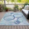 Piper Looms Chantille Geometric ACN2168 Blue Machine Washable Area Rug Outdoor Lifestyle Image Feature