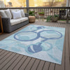 Piper Looms Chantille Geometric ACN2168 Blue Machine Washable Area Rug Outdoor Lifestyle Image Feature