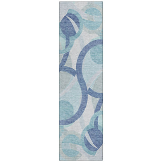 Piper Looms Chantille Geometric ACN2168 Blue Machine Washable Area Rug Runner Main Image