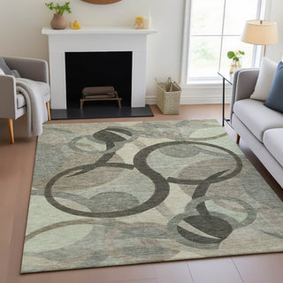 Piper Looms Chantille Geometric ACN2168 Brown Machine Washable Area Rug Lifestyle Image Feature