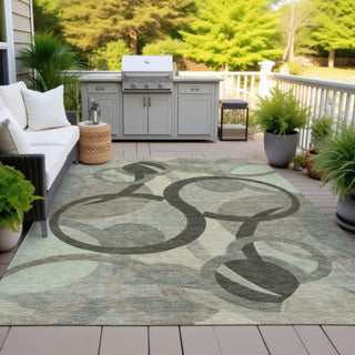 Piper Looms Chantille Geometric ACN2168 Brown Machine Washable Area Rug Outdoor Lifestyle Image Feature