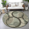 Piper Looms Chantille Geometric ACN2168 Brown Machine Washable Area Rug Round Lifestyle Image Feature