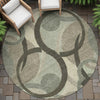 Piper Looms Chantille Geometric ACN2168 Brown Machine Washable Area Rug Round Outdoor Lifestyle Image Feature
