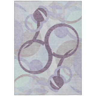 Piper Looms Chantille Geometric ACN2168 Plum Machine Washable Area Rug main image