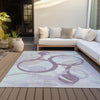 Piper Looms Chantille Geometric ACN2168 Plum Machine Washable Area Rug Outdoor Lifestyle Image Feature