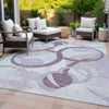 Piper Looms Chantille Geometric ACN2168 Plum Machine Washable Area Rug Outdoor Lifestyle Image Feature
