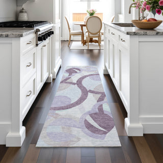 Piper Looms Chantille Geometric ACN2168 Plum Machine Washable Area Rug Runner Lifestyle Image Feature