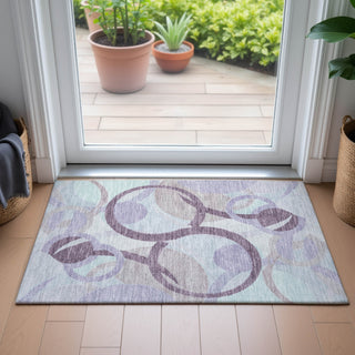 Piper Looms Chantille Geometric ACN2168 Plum Machine Washable Area Rug Scatter Lifestyle Image Feature