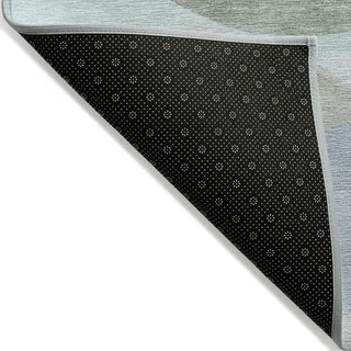 Piper Looms Chantille Geometric ACN2168 Sage Machine Washable Area Rug Backing Image