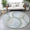 Piper Looms Chantille Geometric ACN2168 Sage Machine Washable Area Rug Round Lifestyle Image Feature