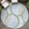 Piper Looms Chantille Geometric ACN2168 Sage Machine Washable Area Rug Round Outdoor Lifestyle Image Feature