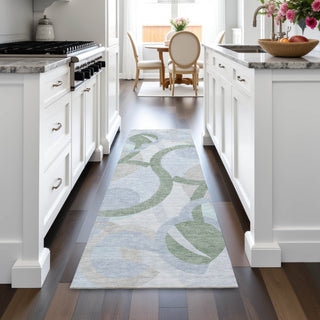 Piper Looms Chantille Geometric ACN2168 Sage Machine Washable Area Rug Runner Lifestyle Image Feature