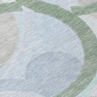 Piper Looms Chantille Geometric ACN2168 Sage Machine Washable Area Rug Swatch Image