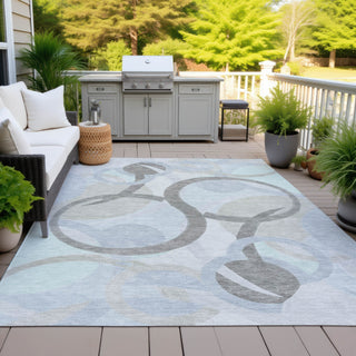 Piper Looms Chantille Geometric ACN2168 Taupe Machine Washable Area Rug Outdoor Lifestyle Image Feature