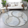 Piper Looms Chantille Geometric ACN2168 Taupe Machine Washable Area Rug Round Lifestyle Image Feature