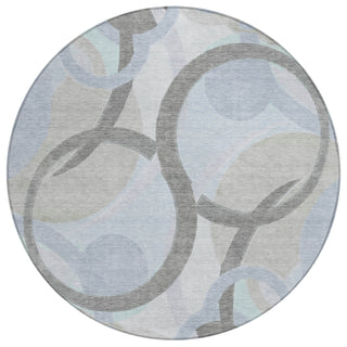 Piper Looms Chantille Geometric ACN2168 Taupe Machine Washable Area Rug Round Main Image