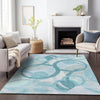 Piper Looms Chantille Geometric ACN2168 Teal Machine Washable Area Rug Lifestyle Image Feature