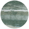 Piper Looms Chantille Stripes ACN2169 Aloe Machine Washable Area Rug Round Main Image