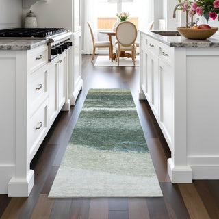 Piper Looms Chantille Stripes ACN2169 Aloe Machine Washable Area Rug Runner Lifestyle Image Feature