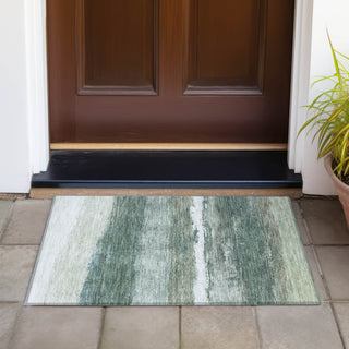 Piper Looms Chantille Stripes ACN2169 Aloe Machine Washable Area Rug Scatter Outdoor Lifestyle Image Feature