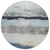 Piper Looms Chantille Stripes ACN2169 Blue Machine Washable Area Rug Round Main Image