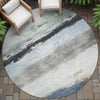 Piper Looms Chantille Stripes ACN2169 Blue Machine Washable Area Rug Round Outdoor Lifestyle Image Feature