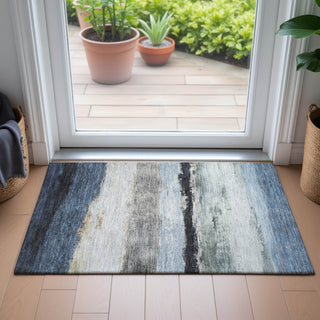 Piper Looms Chantille Stripes ACN2169 Blue Machine Washable Area Rug Scatter Lifestyle Image Feature