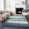 Piper Looms Chantille Stripes ACN2169 Denim Machine Washable Area Rug Lifestyle Image Feature
