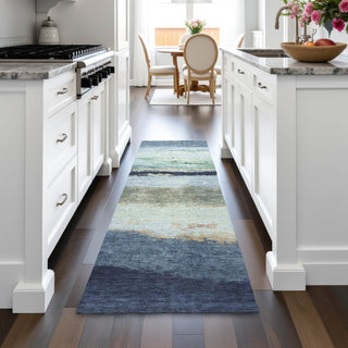 Piper Looms Chantille Stripes ACN2169 Denim Machine Washable Area Rug Runner Lifestyle Image Feature