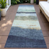 Piper Looms Chantille Stripes ACN2169 Denim Machine Washable Area Rug Runner Outdoor Lifestyle Image Feature