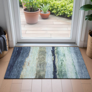 Piper Looms Chantille Stripes ACN2169 Denim Machine Washable Area Rug Scatter Lifestyle Image Feature
