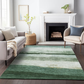 Piper Looms Chantille Stripes ACN2169 Fern Machine Washable Area Rug Lifestyle Image Feature